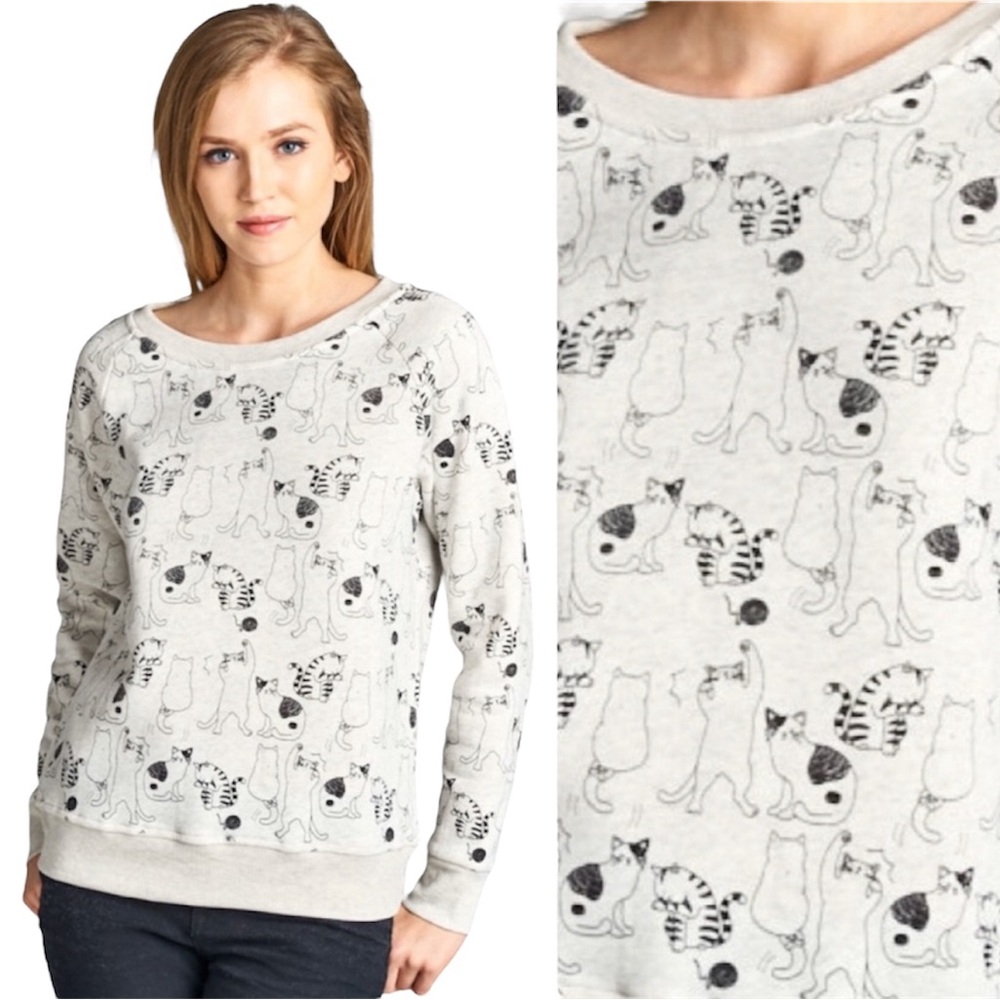 🐈Cat Print Pullover Sweater Sweatshirt